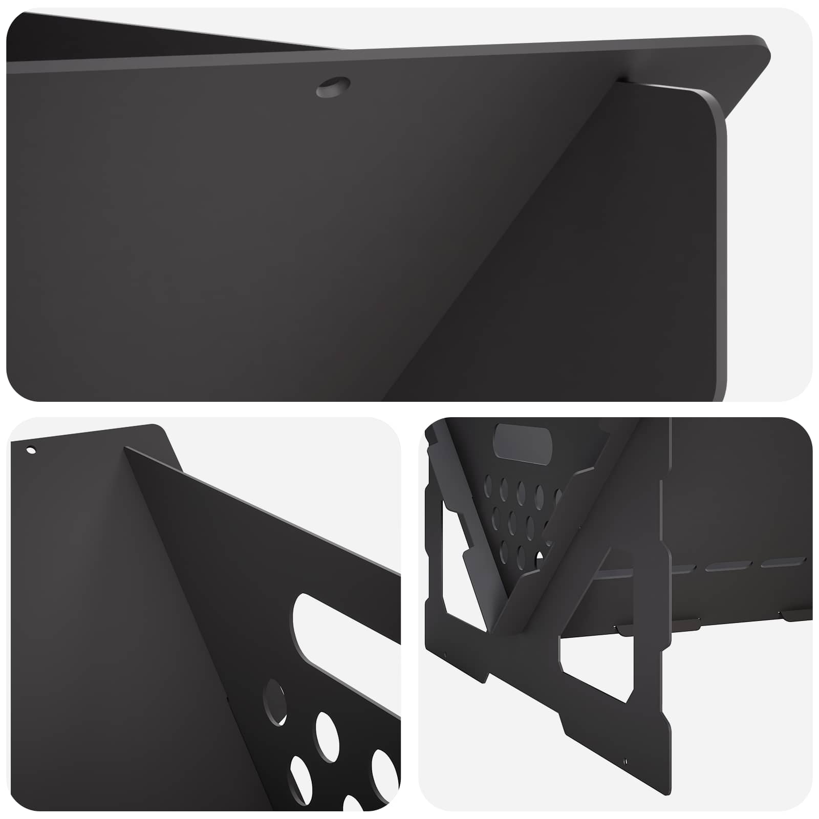 Φωτιά Μαύρο 60 x 40 x 20 εκ. Ατσάλι - Pakobazaar