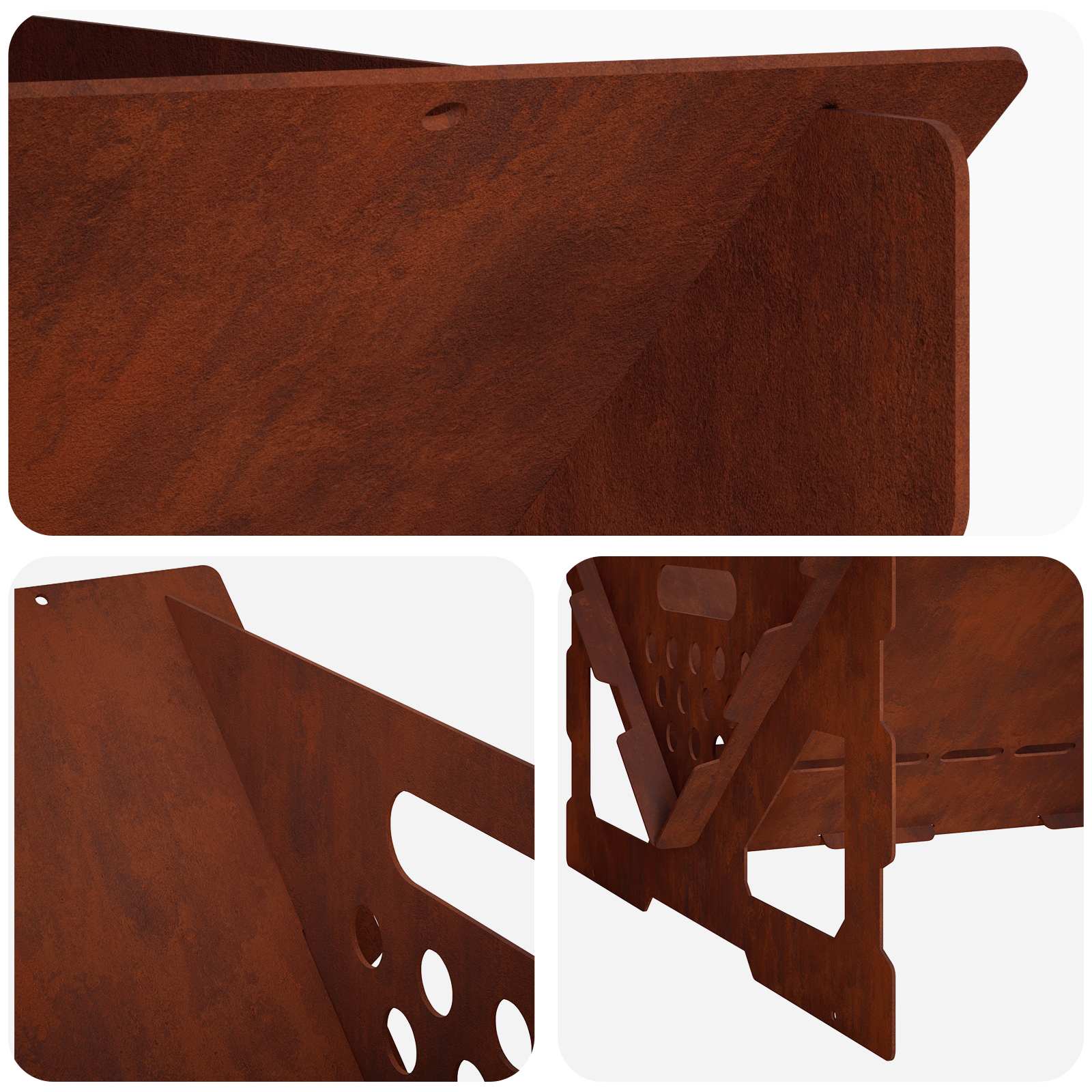 Φωτιά Σκ rusty 60 x 40 x 20 εκ. Ατσάλι Σκληρυθέν στον Αέρα - Pakobazaar