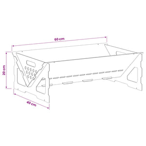 Φωτιά Σκ rusty 60 x 40 x 20 εκ. Ατσάλι Σκληρυθέν στον Αέρα - Pakobazaar