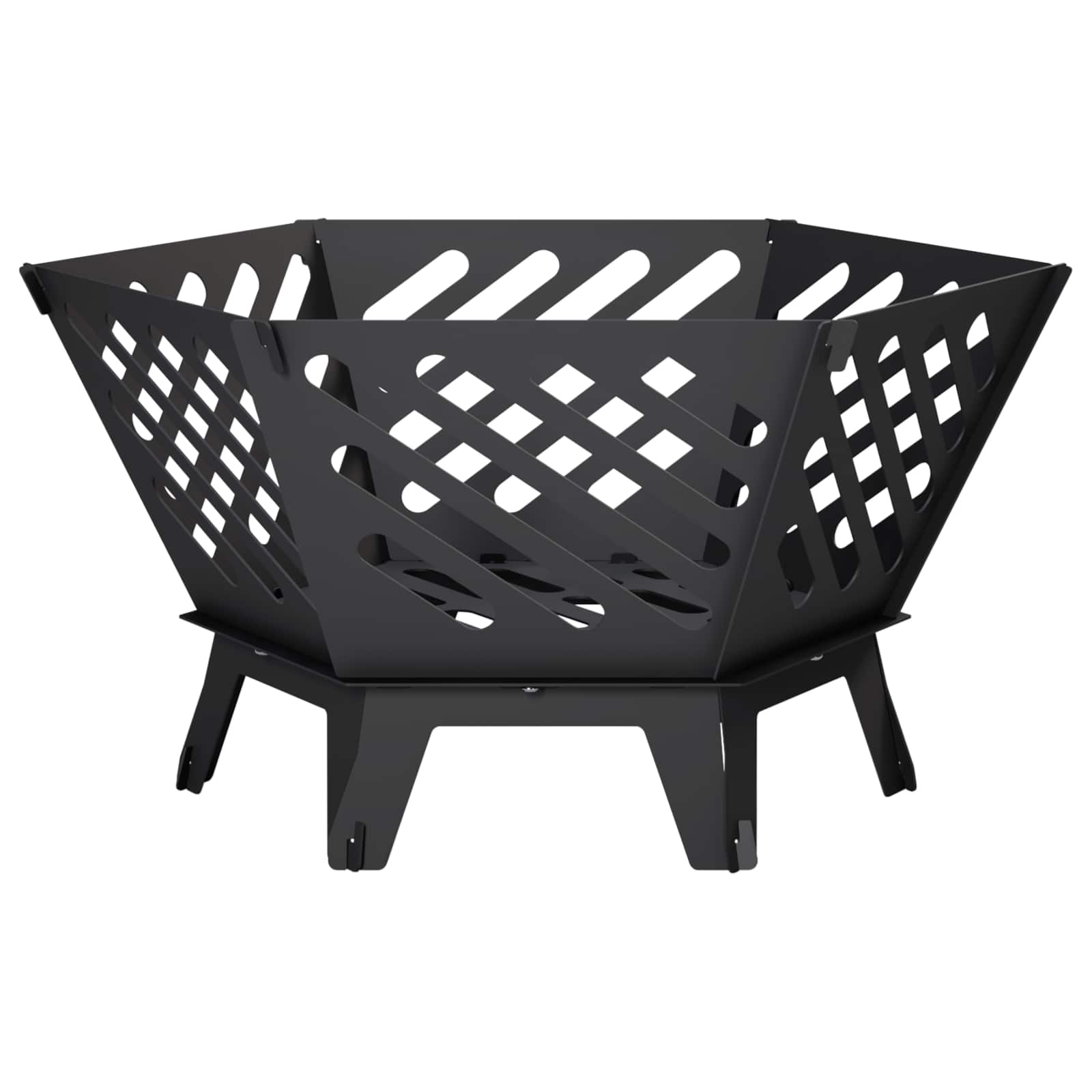 Φωτιά Μαύρο 60 x 53 x 30 εκ Ατσάλι - Pakobazaar