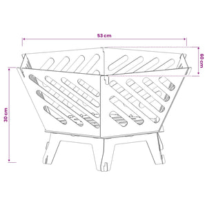 Φωτιά Μαύρο 60 x 53 x 30 εκ Ατσάλι - Pakobazaar