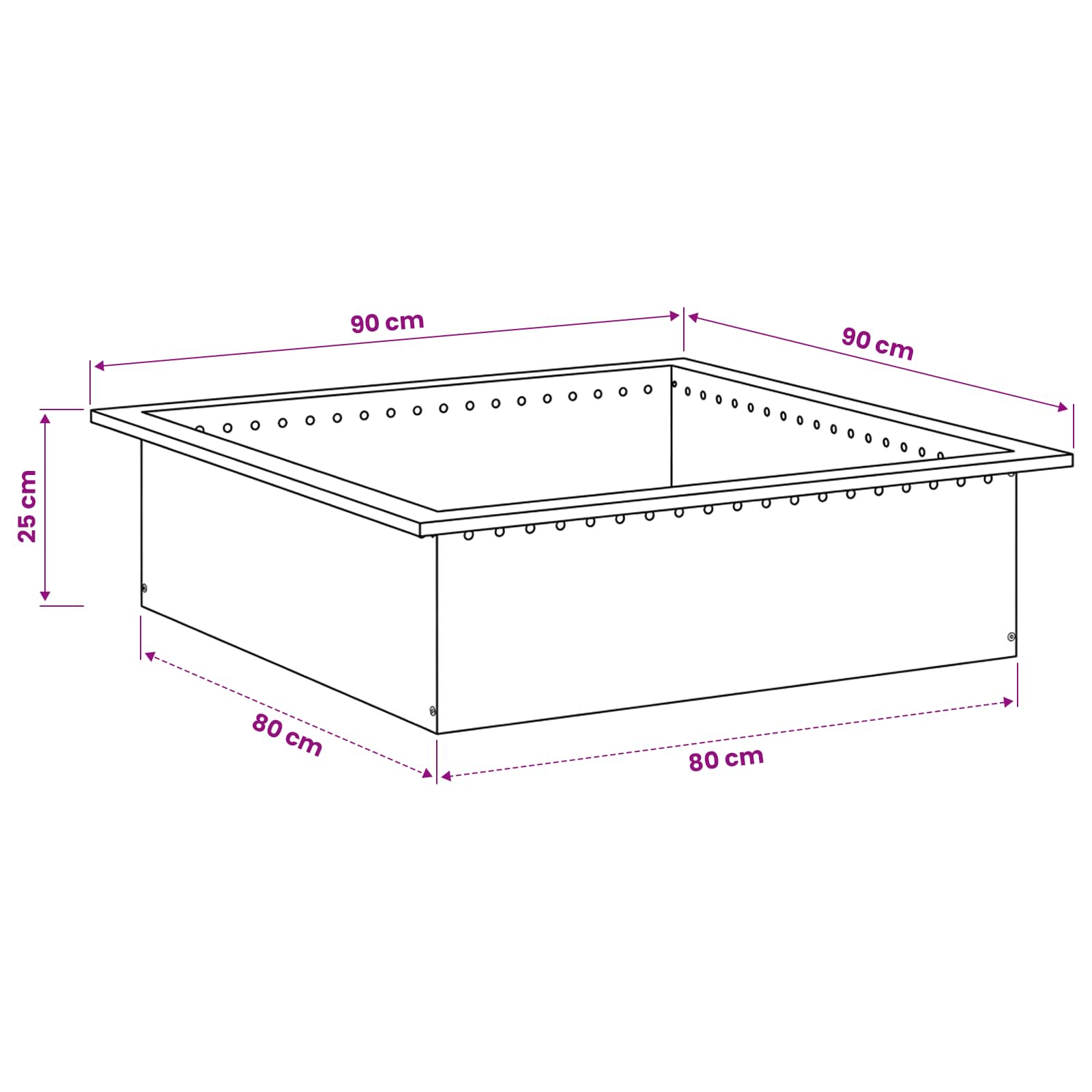 Δαχτυλίδι φωτιάς Μαύρο 90 x 90 x 25 εκ Ατσάλι - Pakobazaar