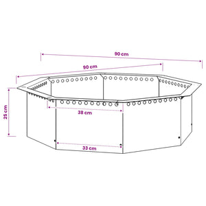 Δαχτυλίδι φωτιάς Μαύρο 90 x 90 x 25 εκ Ατσάλι - Pakobazaar