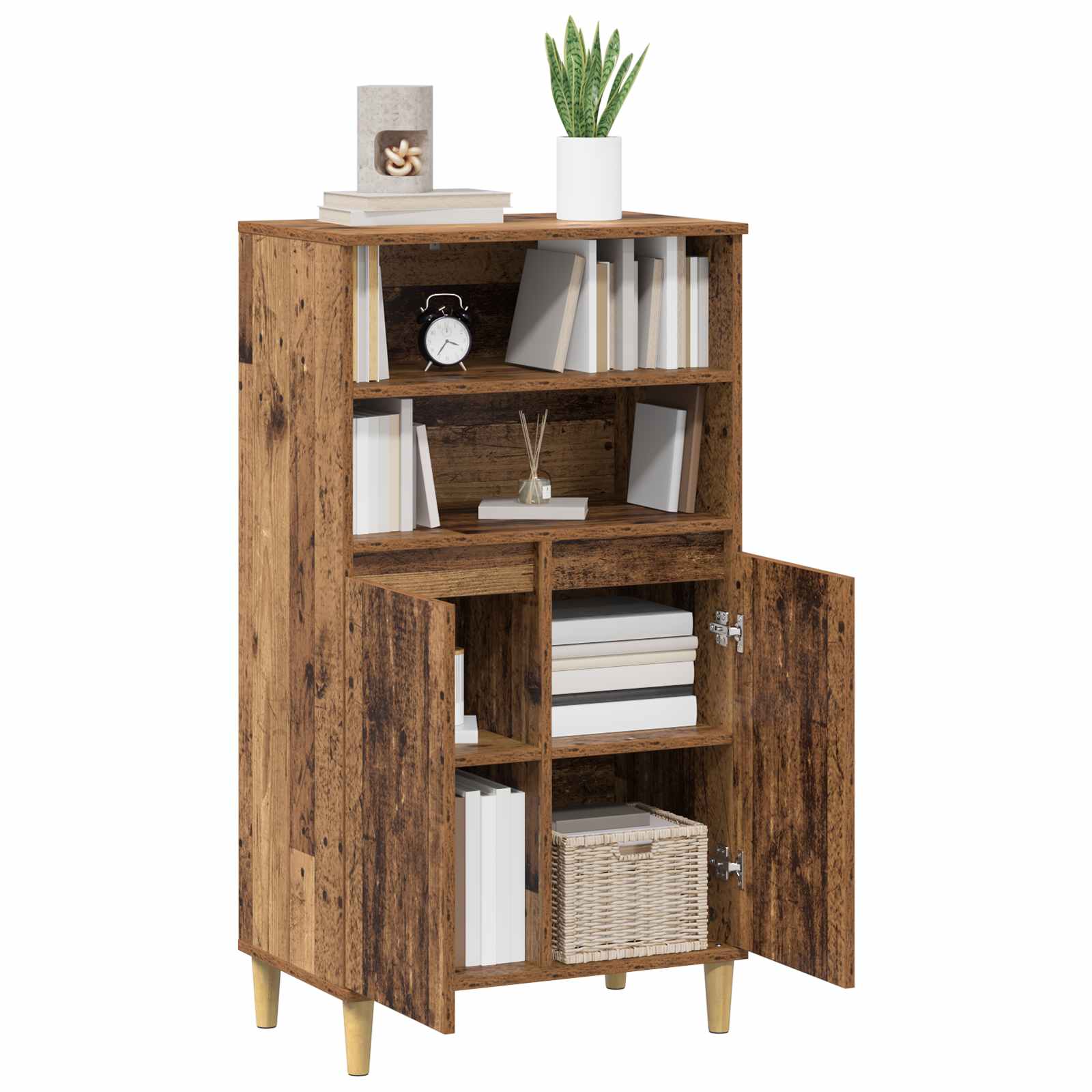 Highboard Ξύλο δρυός 60 x 36 x 110 εκ. Επεξεργασμένο Ξύλο
