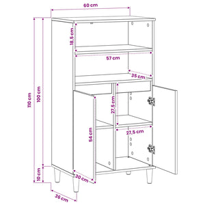 Highboard Artisan Δρυς 60 x 36 x 110 εκ. Επεξεργασμένο Ξύλο