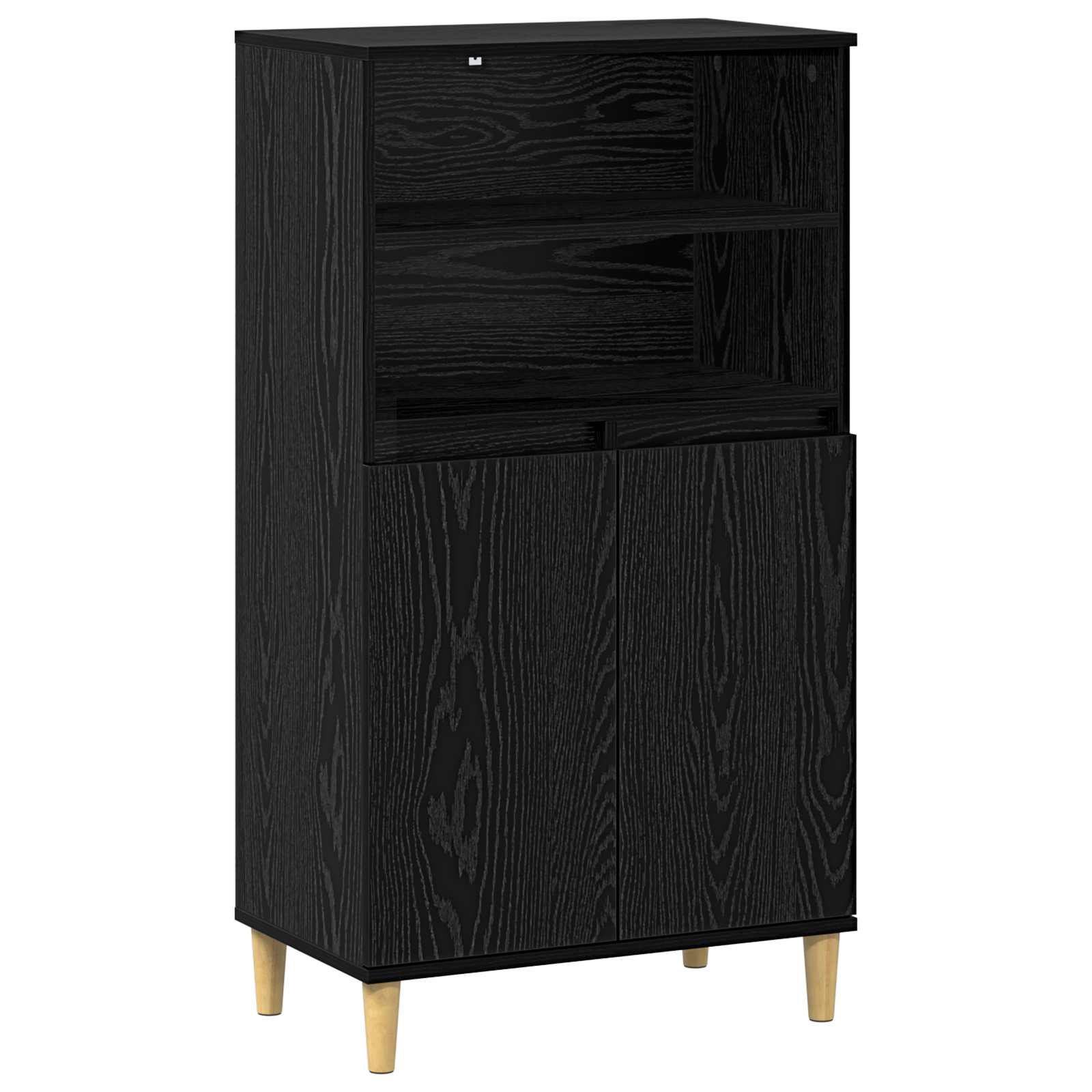 Highboard Μαύρη Δρυς 60 x 36 x 110 εκ. Επεξεργασμένο Ξύλο