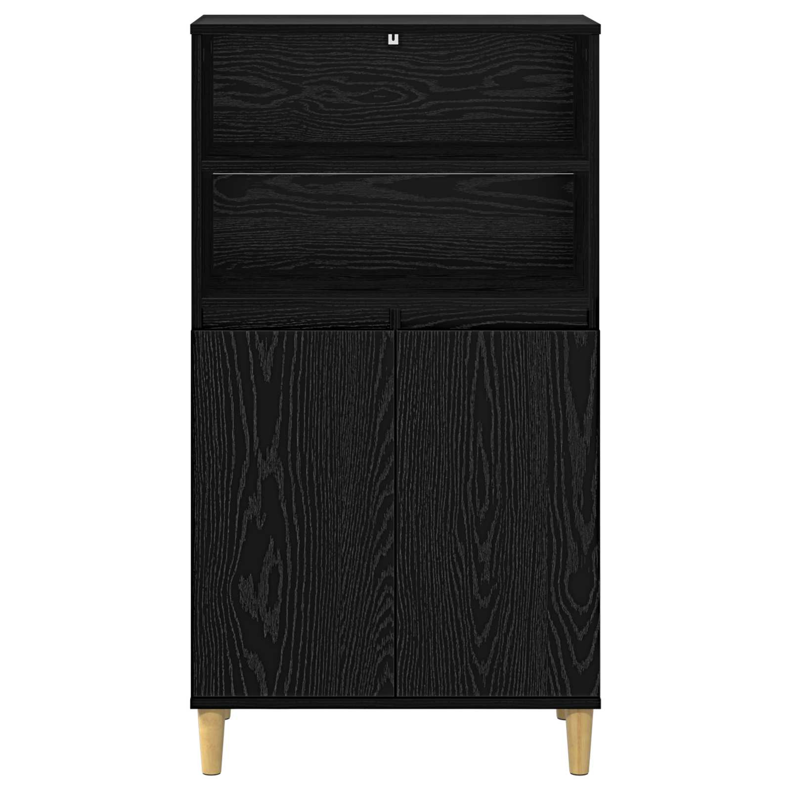Highboard Μαύρη Δρυς 60 x 36 x 110 εκ. Επεξεργασμένο Ξύλο