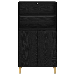 Highboard Μαύρη Δρυς 60 x 36 x 110 εκ. Επεξεργασμένο Ξύλο
