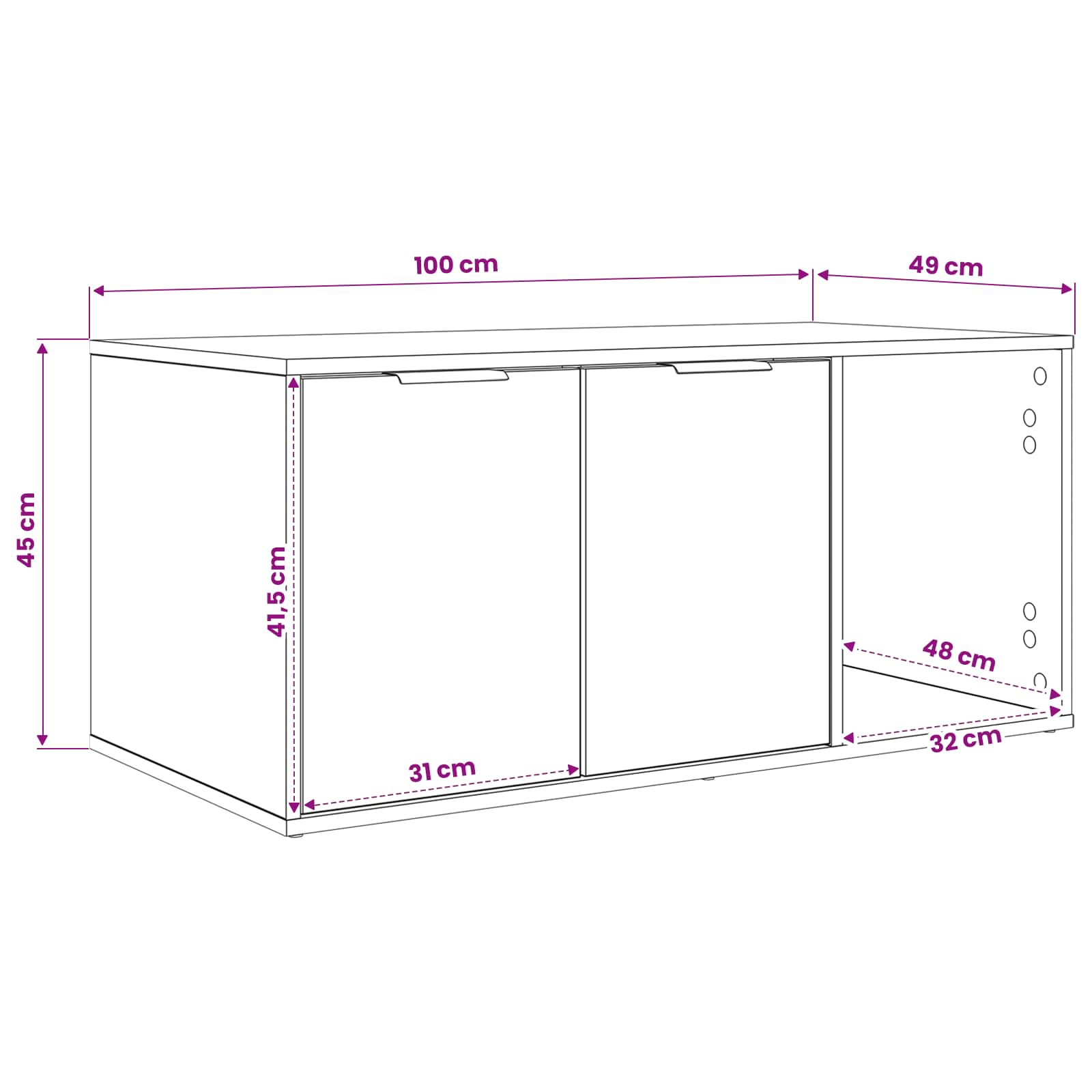 Έπιπλο Κλουβί Γάτας Γκρι Sonoma 100 x 49 x 45 εκ. - Pakobazaar