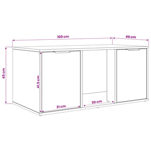 Έπιπλο Κλουβί Γάτας Γκρι Σκυροδέματος 100 x 49 x 45 εκ.