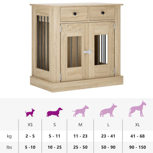Έπιπλο για κλουβί σκύλου Sonoma Δρυς 80 x 47,5 x 80 εκ