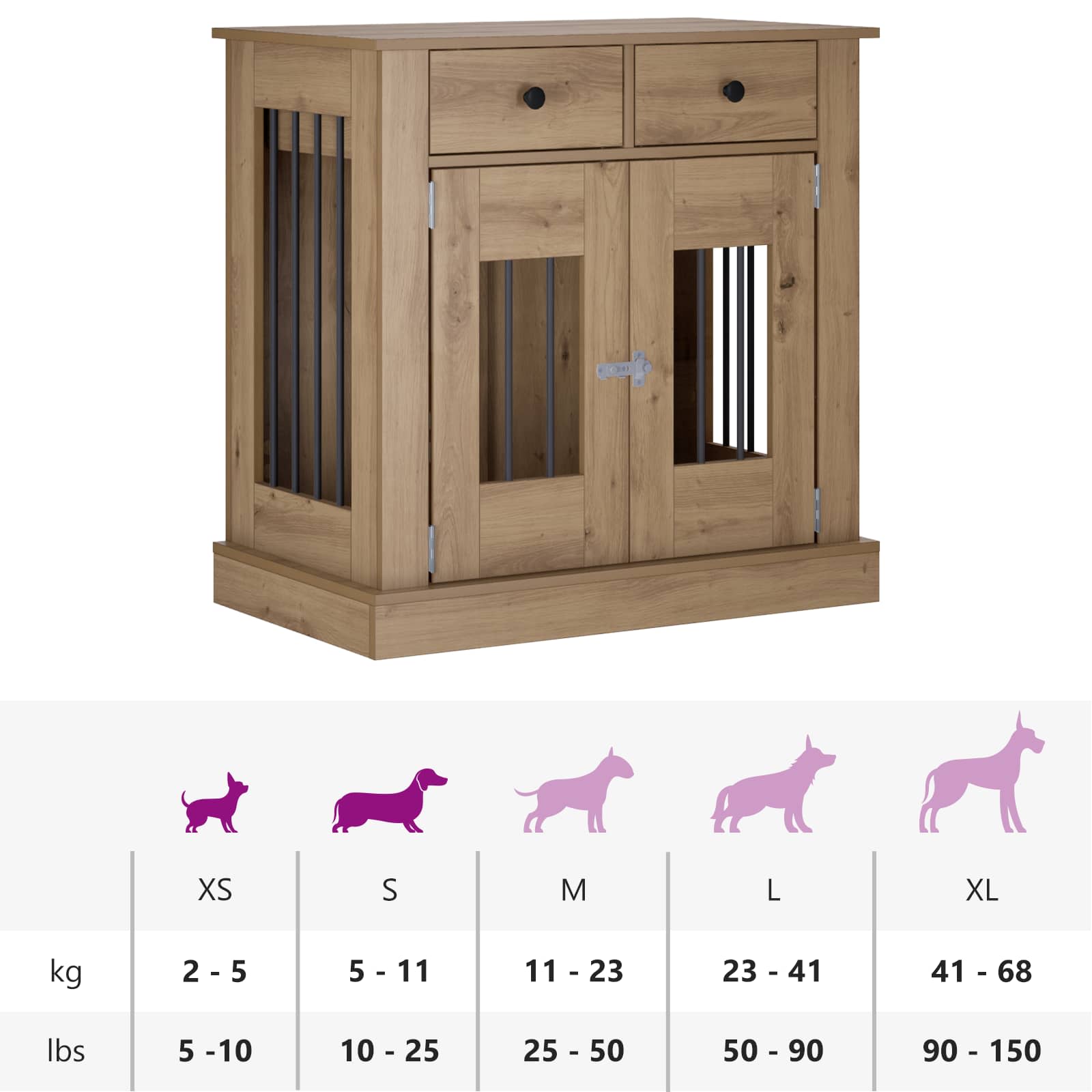 Έπιπλο για κλουβί σκύλου Artisan Δρυς 80 x 47,5 x 80 εκ - Pakobazaar