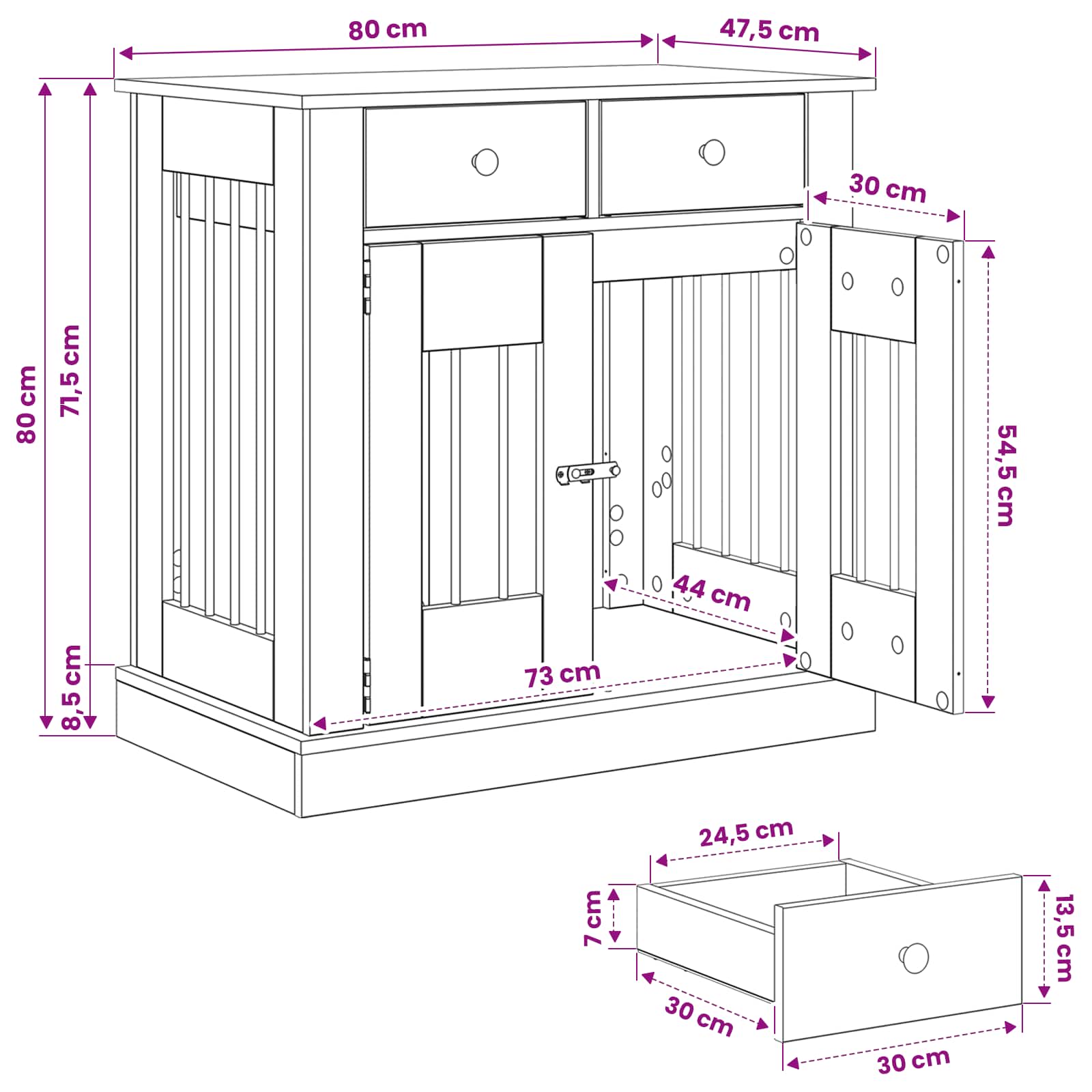 Έπιπλο για κλουβί σκύλου Artisan Δρυς 80 x 47,5 x 80 εκ - Pakobazaar