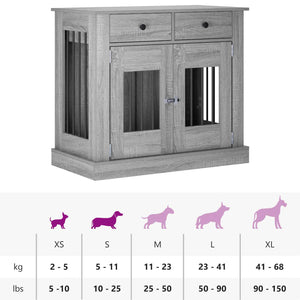Έπιπλο για κλουβί σκύλου Γκρι Sonoma 90 x 47,5 x 80 εκ - Pakobazaar