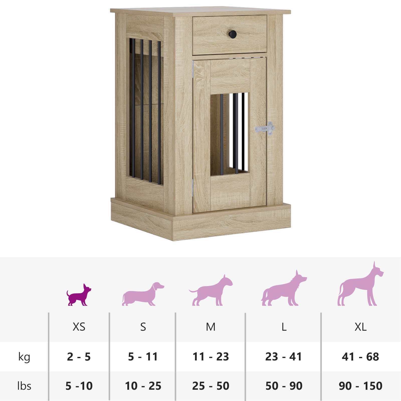 Έπιπλο για κλουβί σκύλου Sonoma Δρυς 50 x 47,5 x 80 εκ. - Pakobazaar