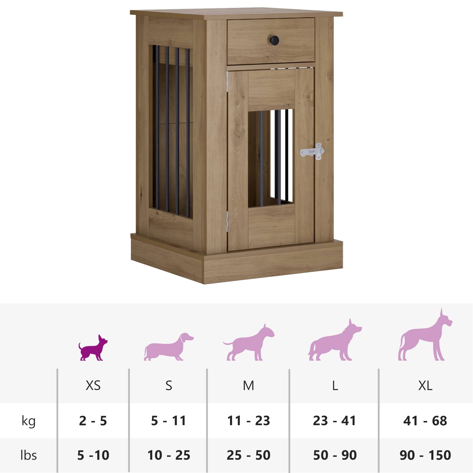 Έπιπλο για κλουβί σκύλου Artisan Δρυς 50 x 47,5 x 80 εκ. - Pakobazaar