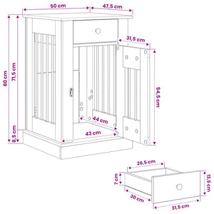 Έπιπλο για κλουβί σκύλου Artisan Δρυς 50 x 47,5 x 80 εκ. - Pakobazaar