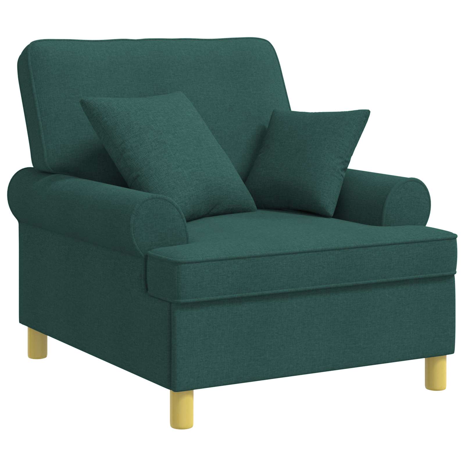 XL Πολυθρόνα με Μαξιλάρια Σκούρο Πράσινο Ύφασμα - Pakobazaar