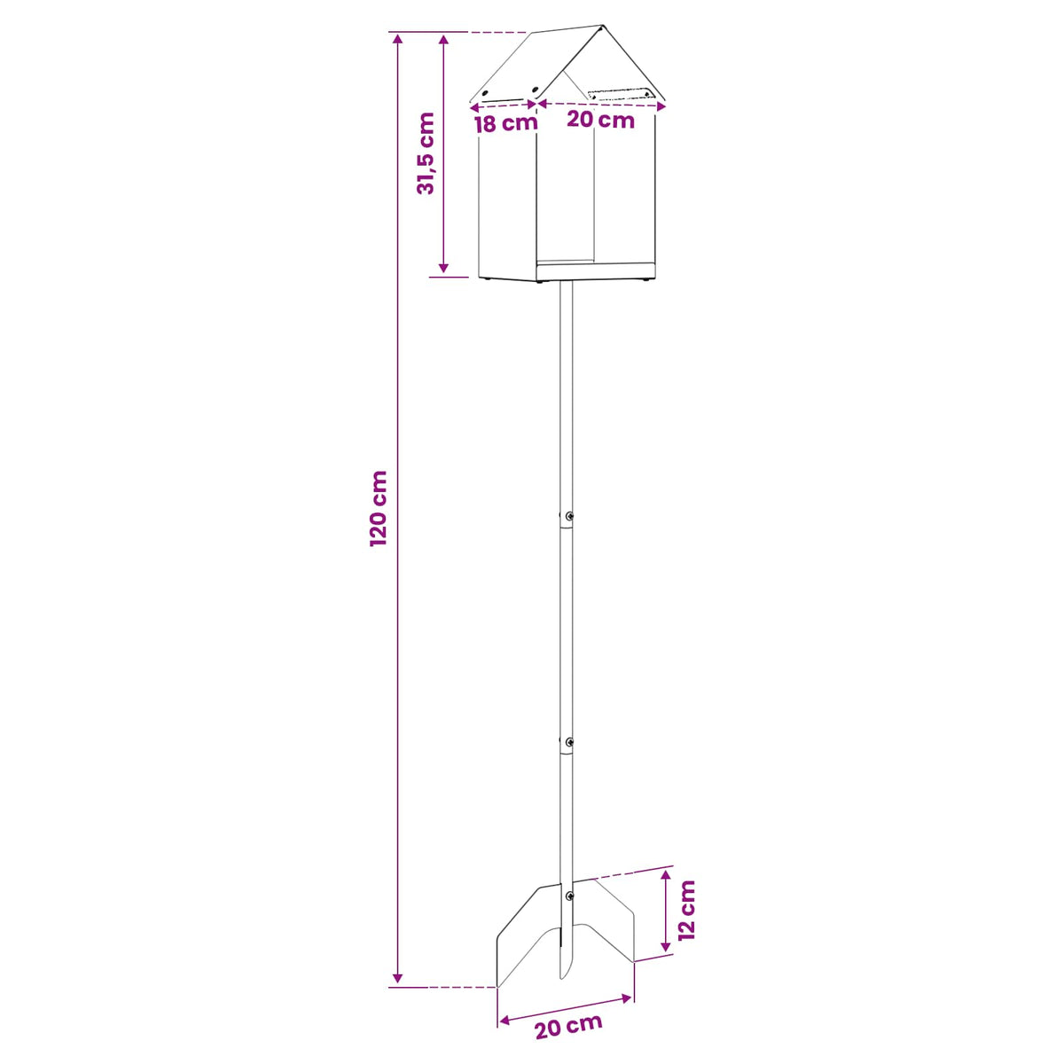 Ταΐστρα για Πουλιά Ανοξείδωτο Ατσάλι Ασημί - Pakobazaar