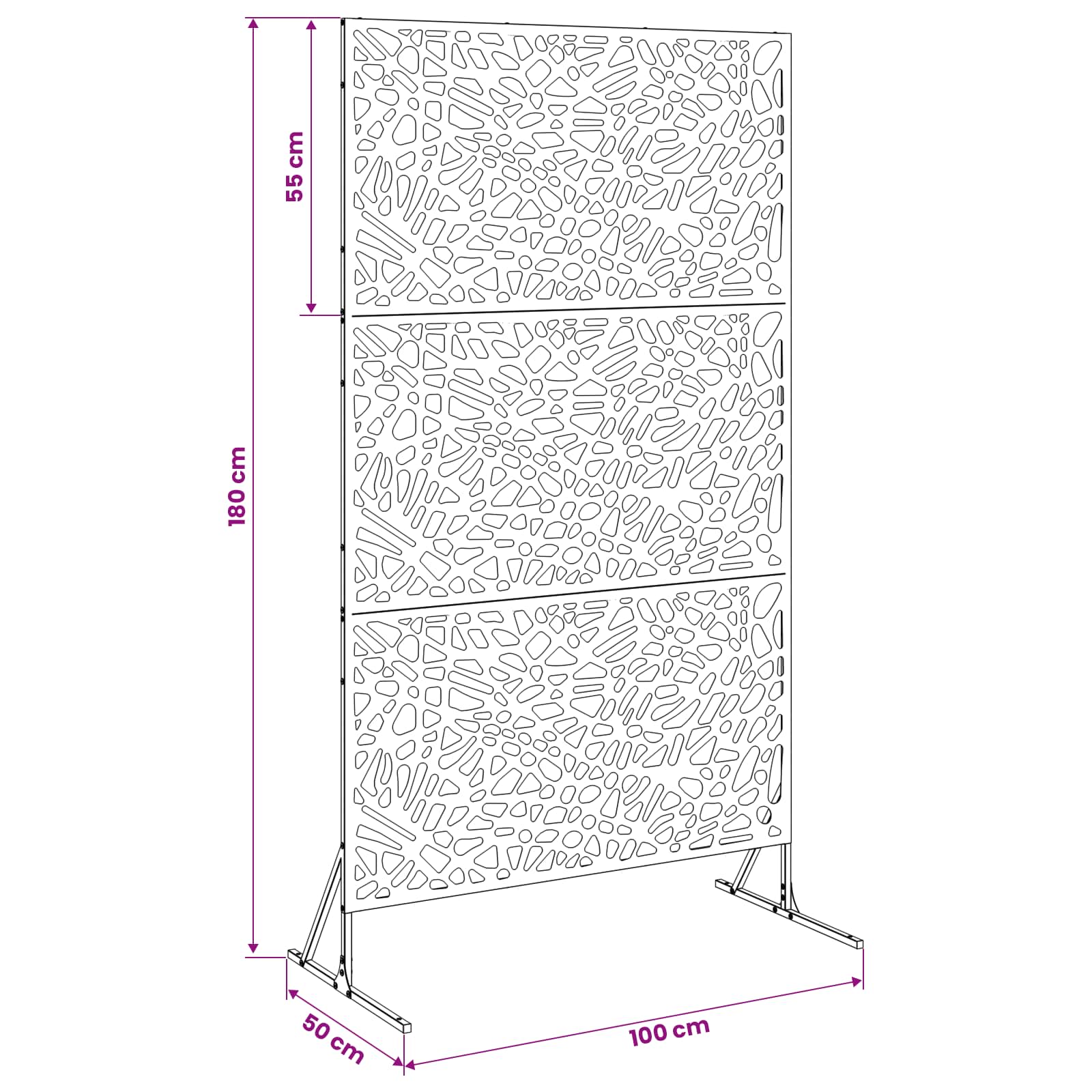 Οθόνη Ιδιωτικότητας 100 x 50 x 180 εκ. Σκ rusty - Pakobazaar