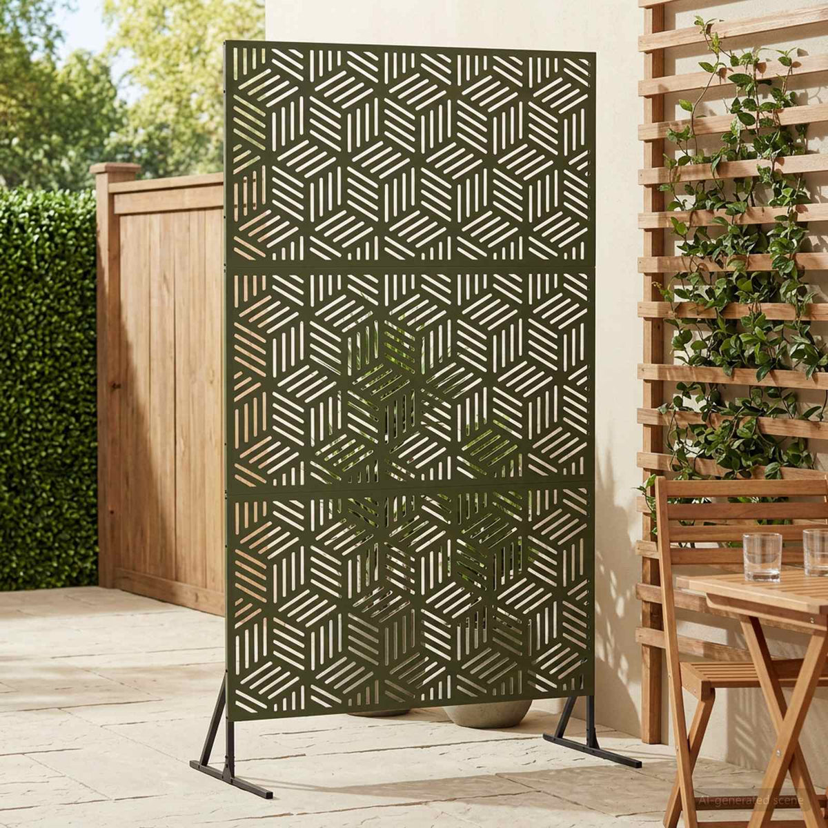 Οθόνη Ιδιωτικότητας 100 x 50 x 180 εκ. Ατσάλι Λαδί - Pakobazaar