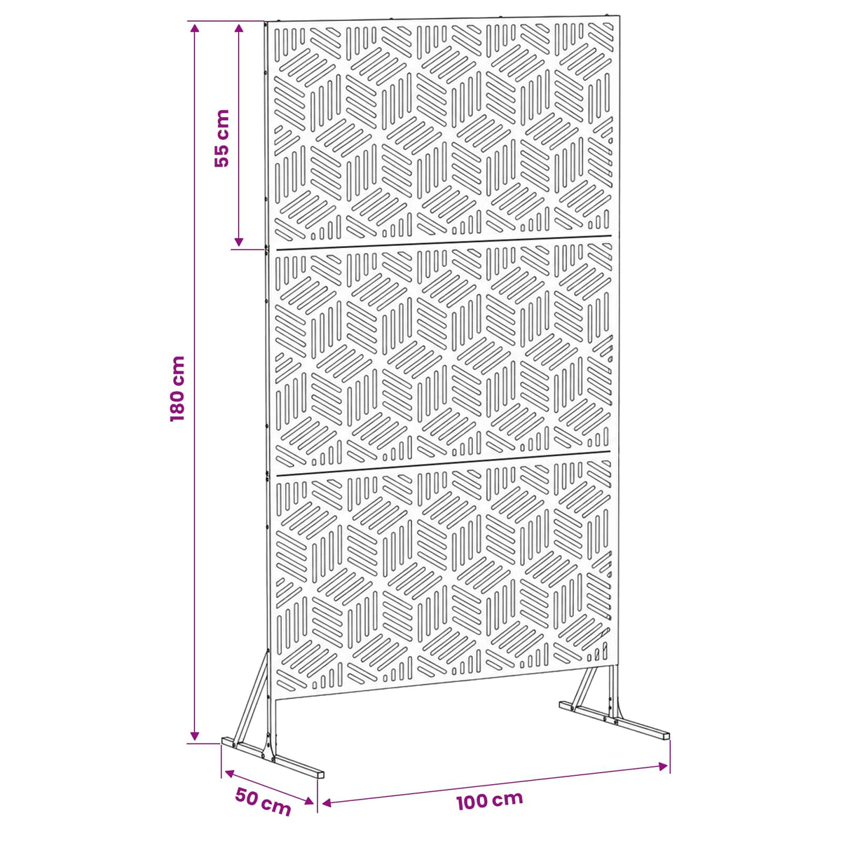 Οθόνη Ιδιωτικότητας 100 x 50 x 180 εκ. Ατσάλι Λαδί - Pakobazaar