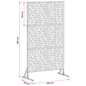 Οθόνη Ιδιωτικότητας 100 x 50 x 180 εκ. Γαλβανισμένος Χάλυβας