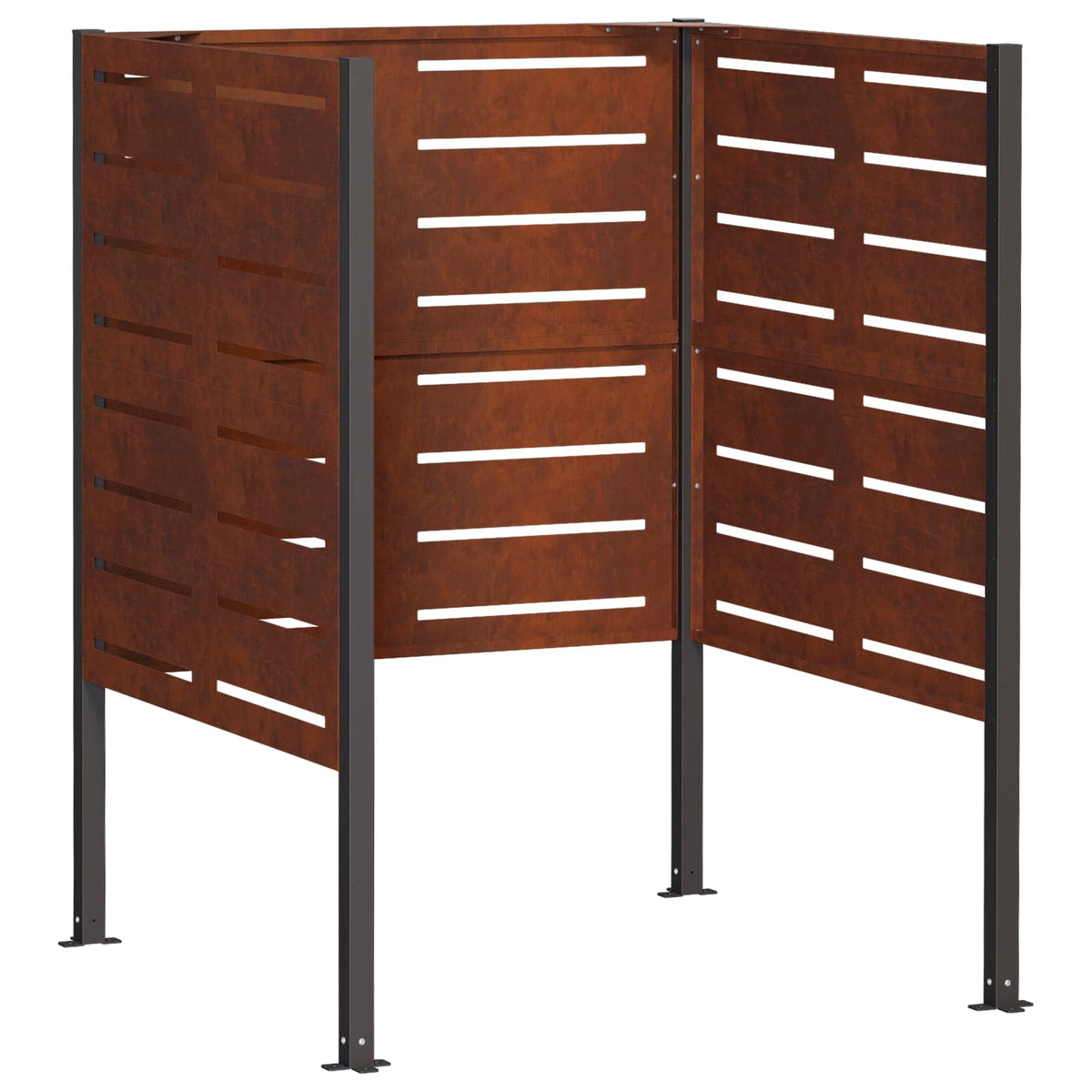 Κάλυμμα Κάδου Απορριμμάτων 85 x 85 x 113 εκ Σκ rusty