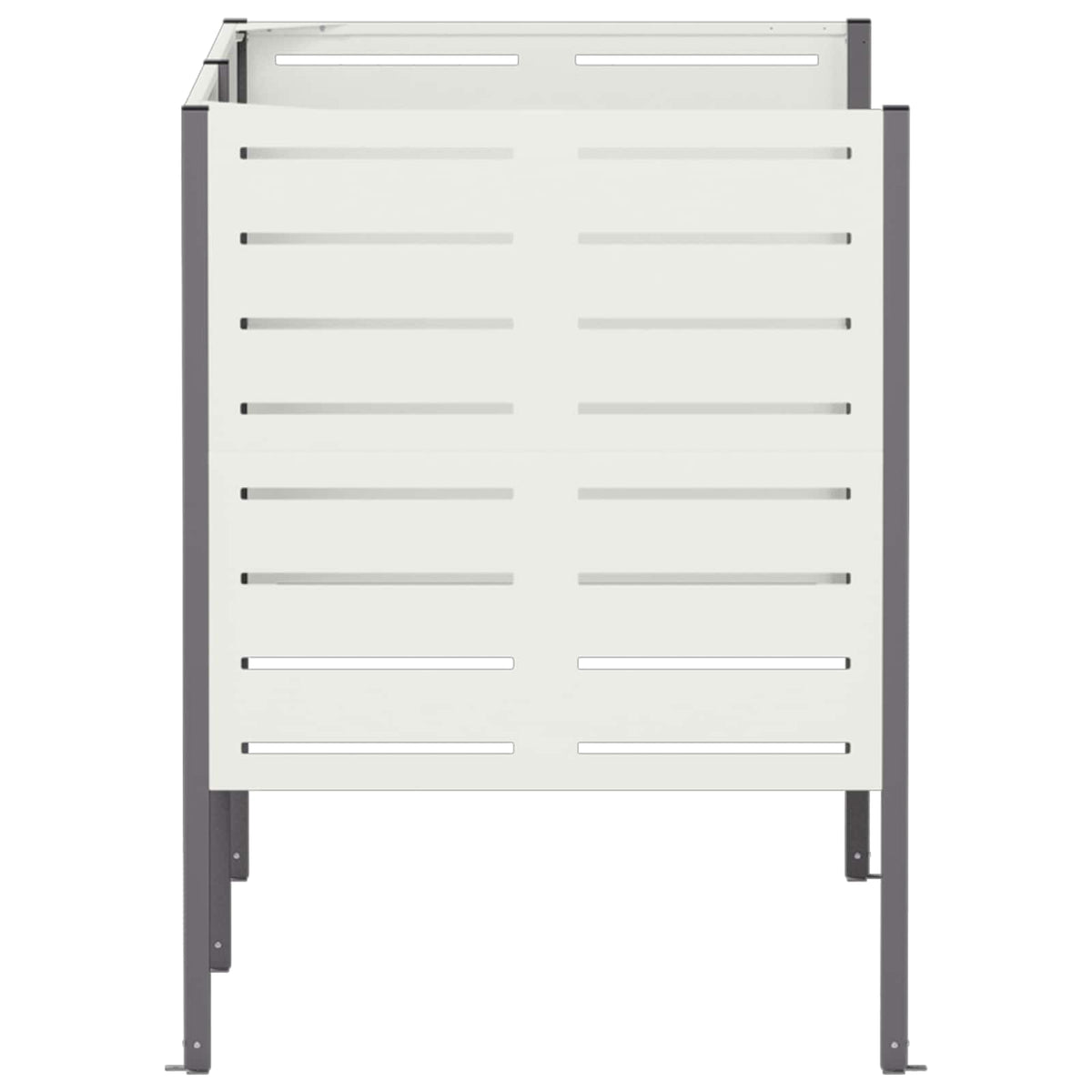 Κάλυμμα Κάδου Απορριμμάτων 167 x 85 x 113 εκ Ατσάλι Λευκό - Pakobazaar