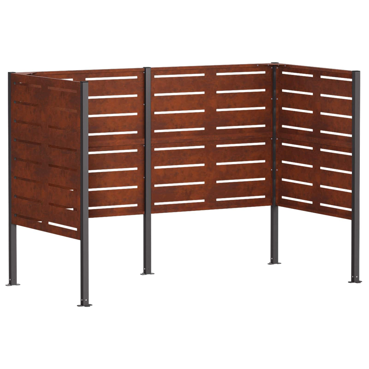 Κάλυμμα Κάδου Απορριμμάτων 167 x 85 x 113 εκ Σκ rusty - Pakobazaar