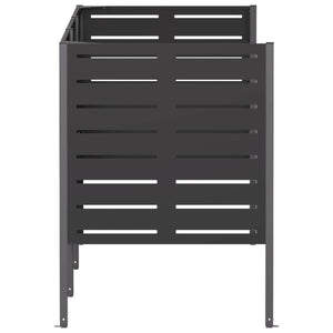 Κάλυμμα Κάδου Απορριμμάτων 249 x 85 x 113 εκ Ατσάλι Μαύρο - Pakobazaar
