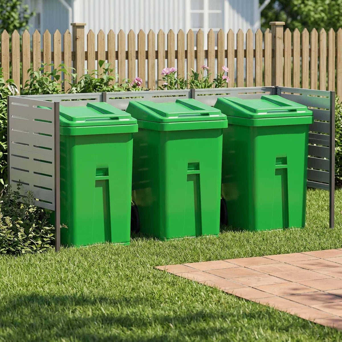 Κάλυμμα Κάδου Απορριμμάτων 249 x 85 x 113 εκ Ασημί - Pakobazaar