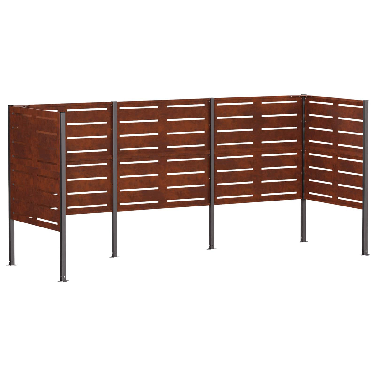 Κάλυμμα Κάδου Απορριμμάτων 249 x 85 x 113 εκ Σκ rusty - Pakobazaar