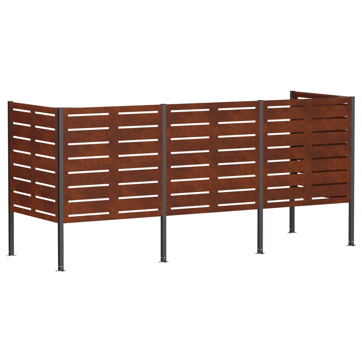 Κάλυμμα Κάδου Απορριμμάτων 249 x 85 x 113 εκ Σκ rusty - Pakobazaar