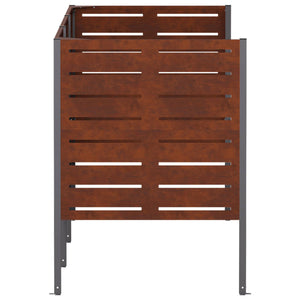 Κάλυμμα Κάδου Απορριμμάτων 249 x 85 x 113 εκ Σκ rusty - Pakobazaar