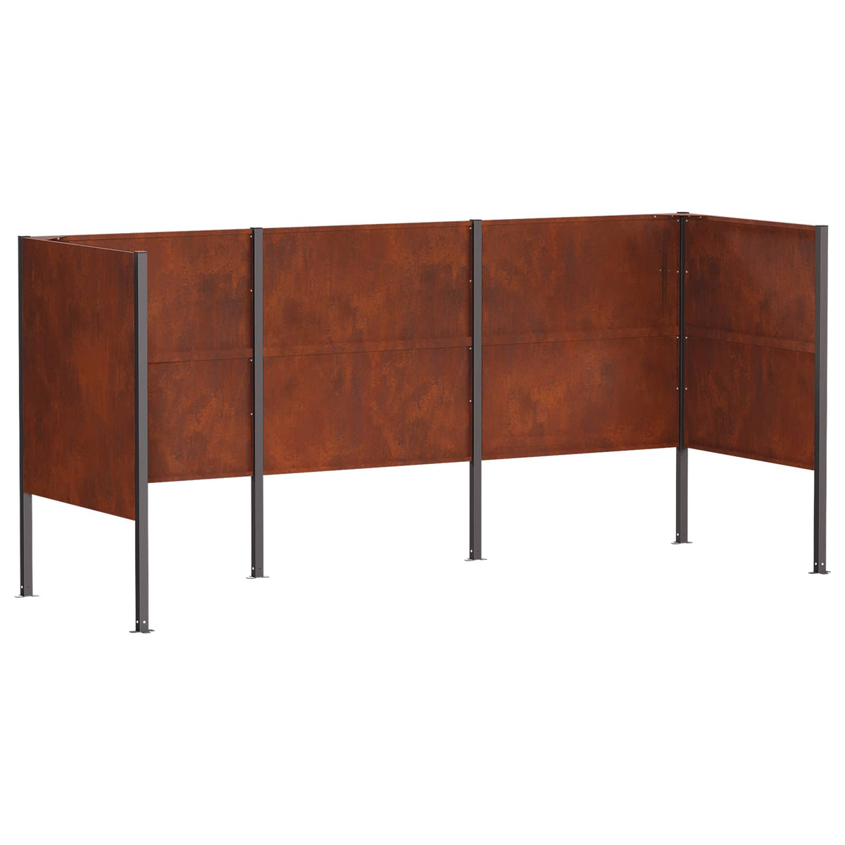 Κάλυμμα Κάδου Απορριμμάτων 249 x 85 x 113 εκ Σκ rusty - Pakobazaar
