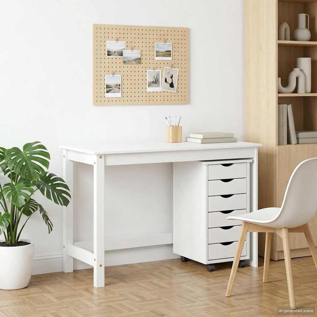 Σετ Γραφείου και Κινητού Ντουλαπιού MOSS 2 pcs Λευκό - Pakobazaar