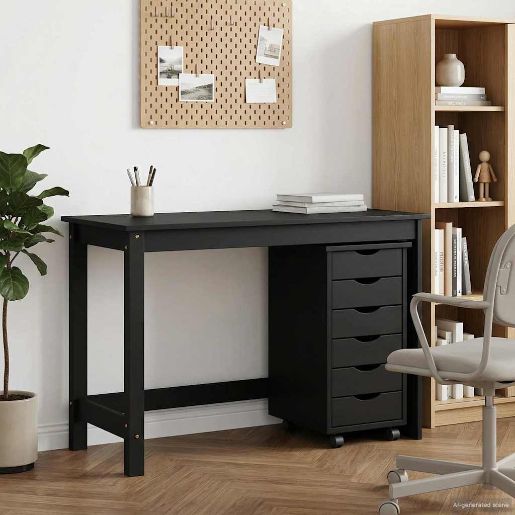 Σετ Γραφείου και Κινητού Ντουλαπιού MOSS 2 pcs Μαύρο - Pakobazaar