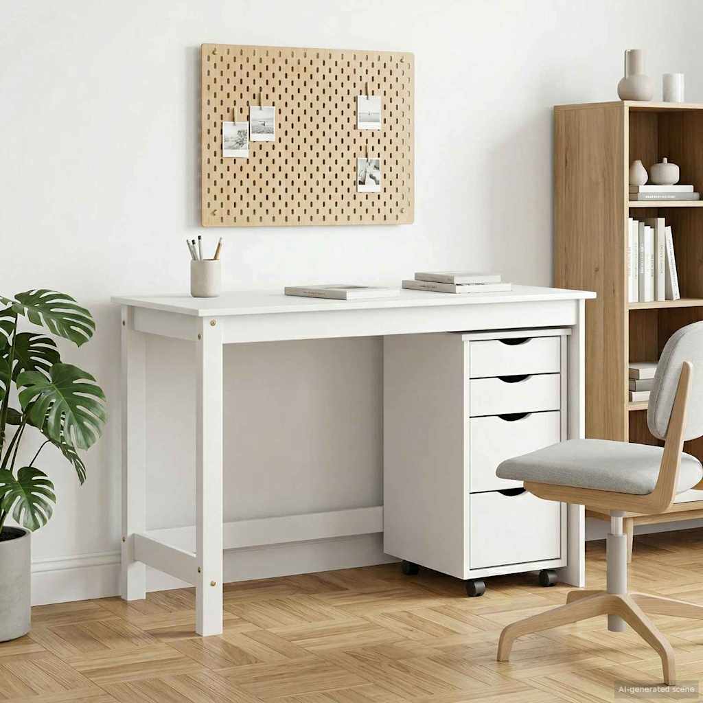 Σετ Γραφείου και Κινητού Ντουλαπιού MOSS 2 pcs Λευκό - Pakobazaar