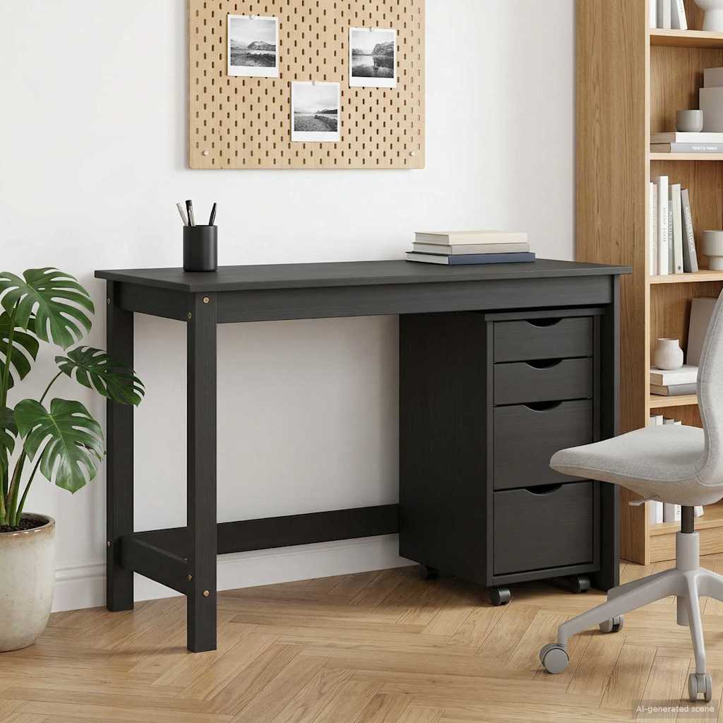 Σετ Γραφείου και Κινητού Ντουλαπιού MOSS 2 pcs Μαύρο - Pakobazaar