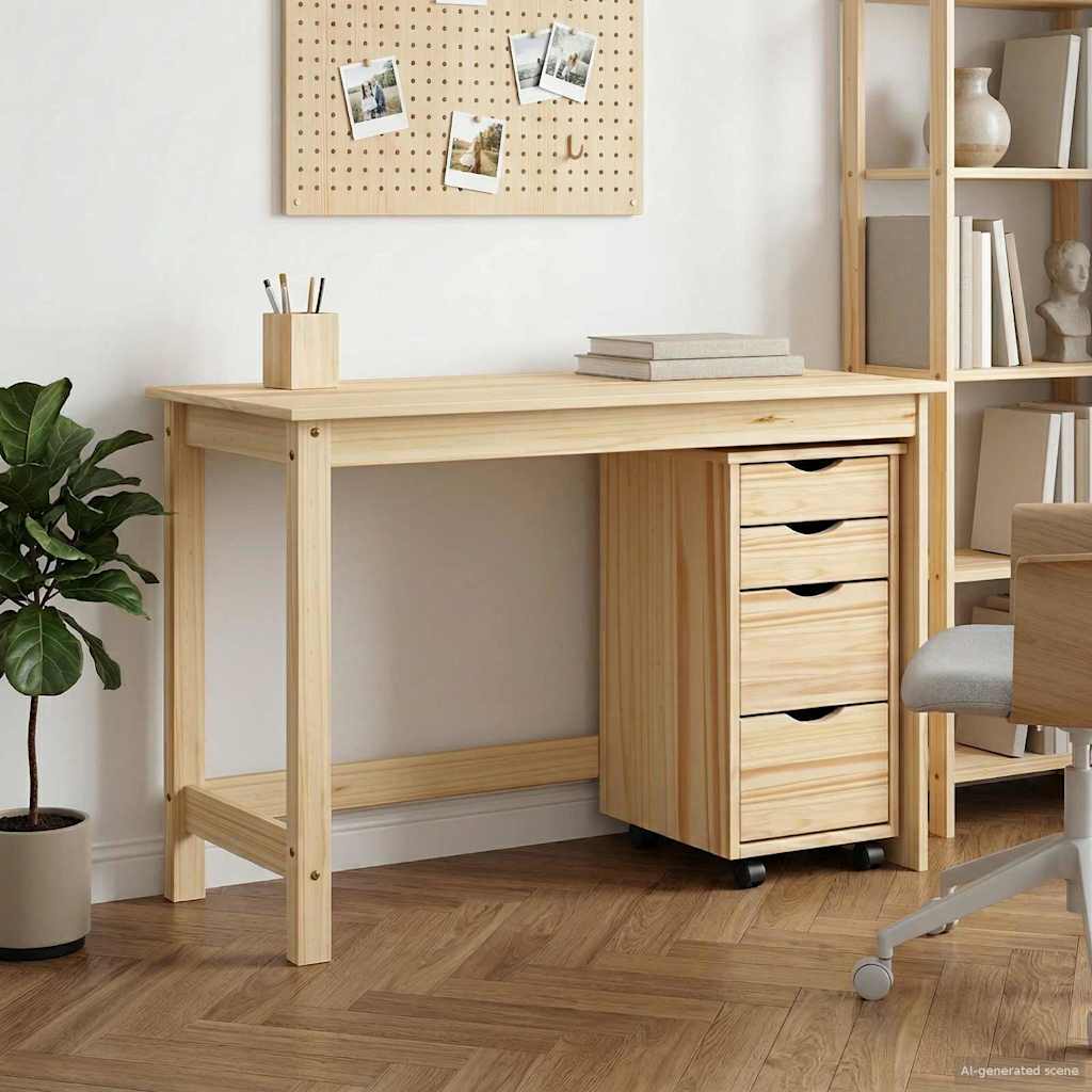 Σετ Γραφείου και Κινητού Ντουλαπιού MOSS 2 pcs Καφέ - Pakobazaar