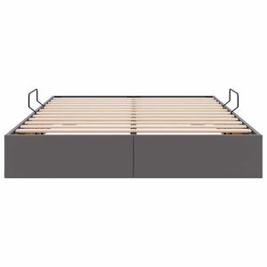 Κρεβάτι Οθωμανικού Τύπου Γκρι 140 x 190 cm Τεχνητό Δέρμα