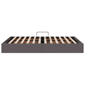 Κρεβάτι Οθωμανικού Τύπου Γκρι 140 x 190 cm Τεχνητό Δέρμα