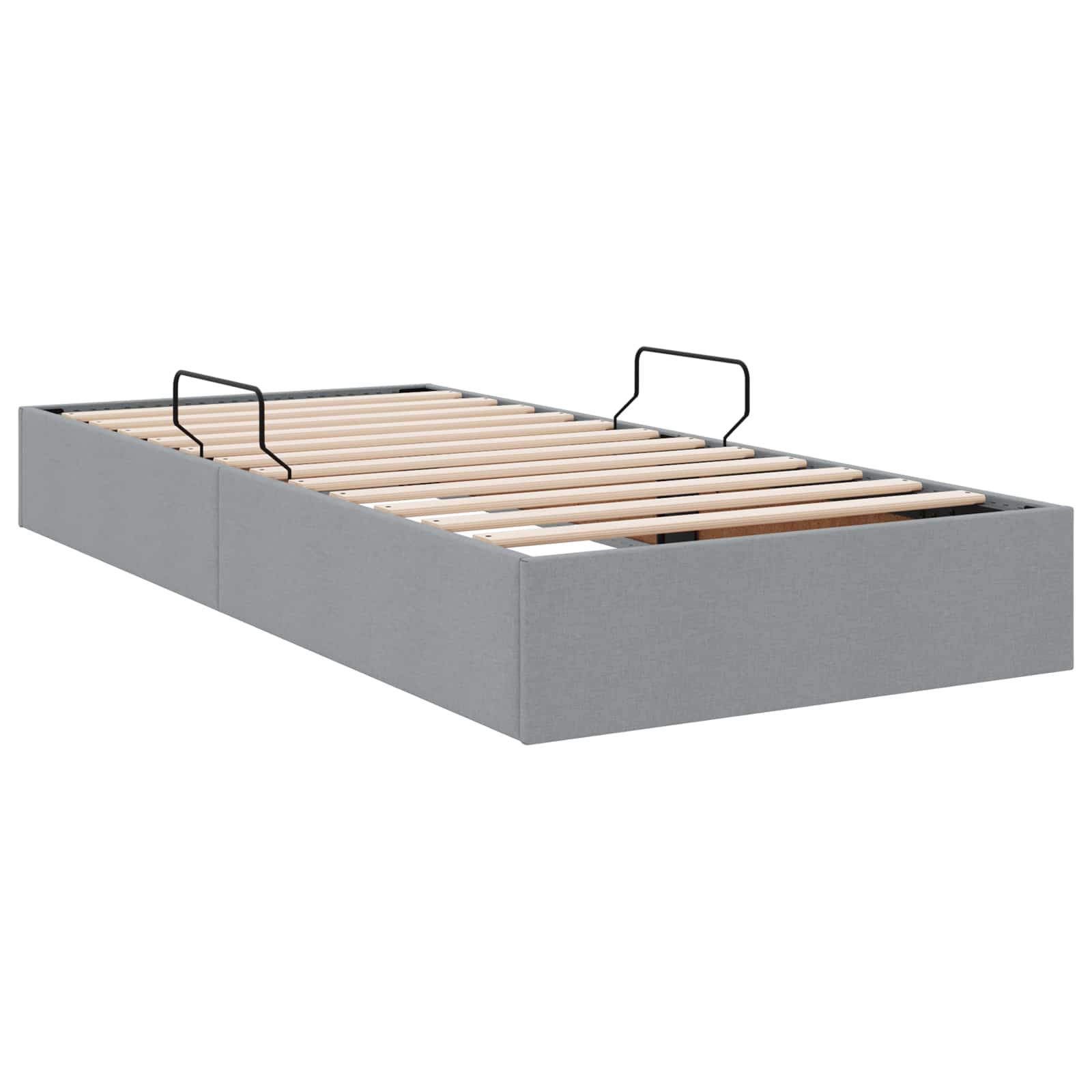 Κρεβάτι Οθωμανικού Τύπου Ανοιχτό γκρι 90 x 190 cm ύφασμα - Pakobazaar