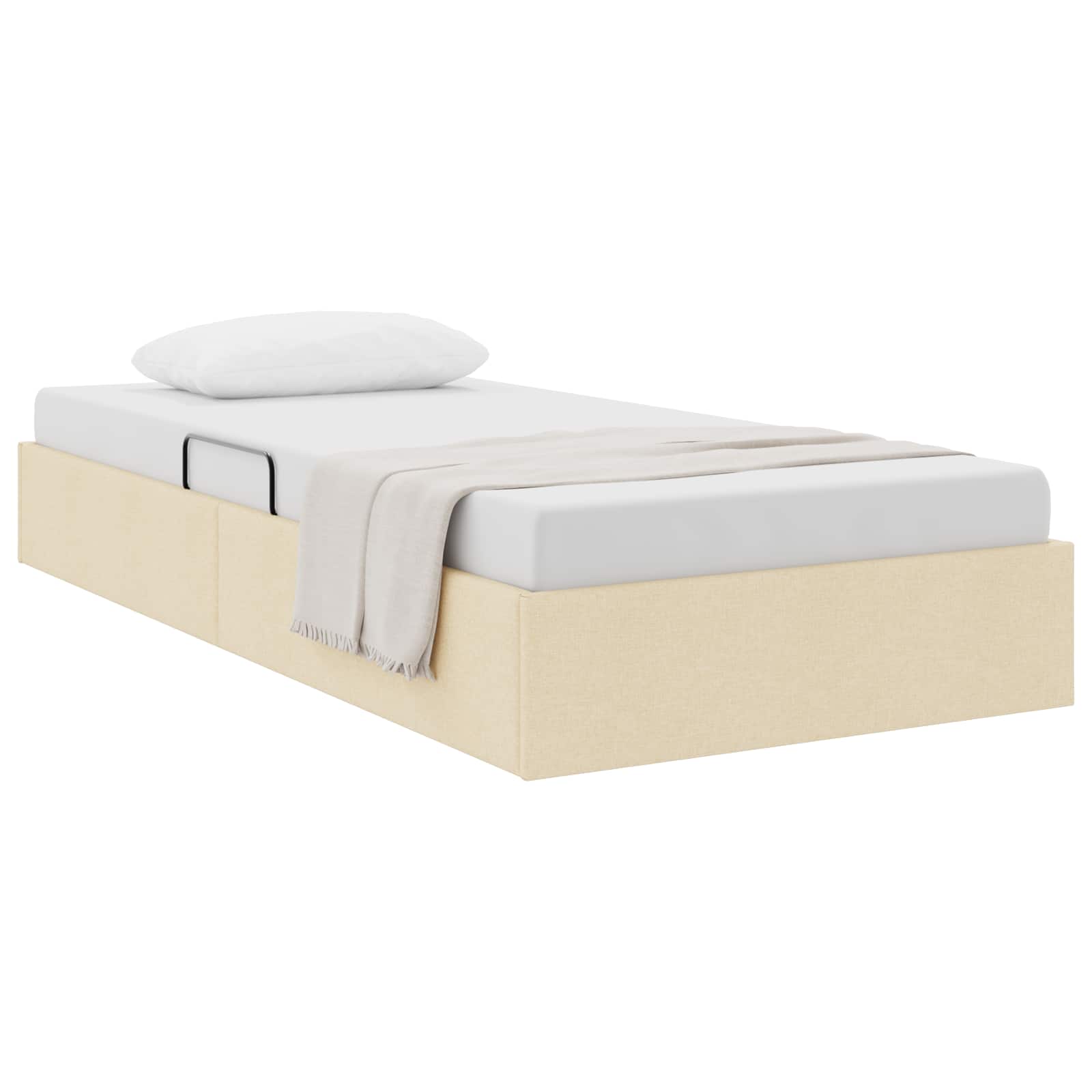 Κρεβάτι Οθωμανικού Τύπου με αποθήκευση Κρεμ 90 x 190 cm ύφασμα