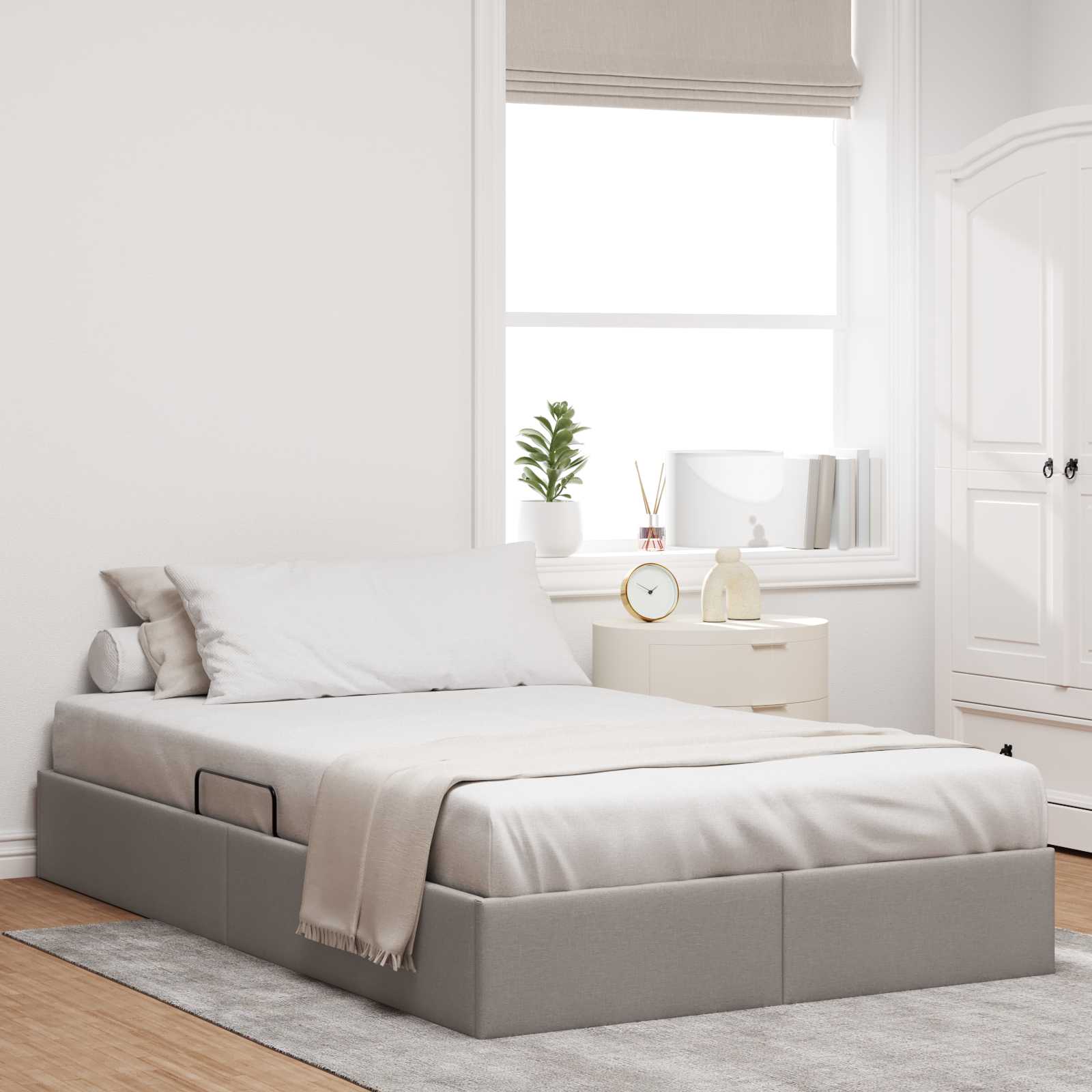 Κρεβάτι Οθωμανικού Τύπου Taupe 120 x 200 cm ύφασμα