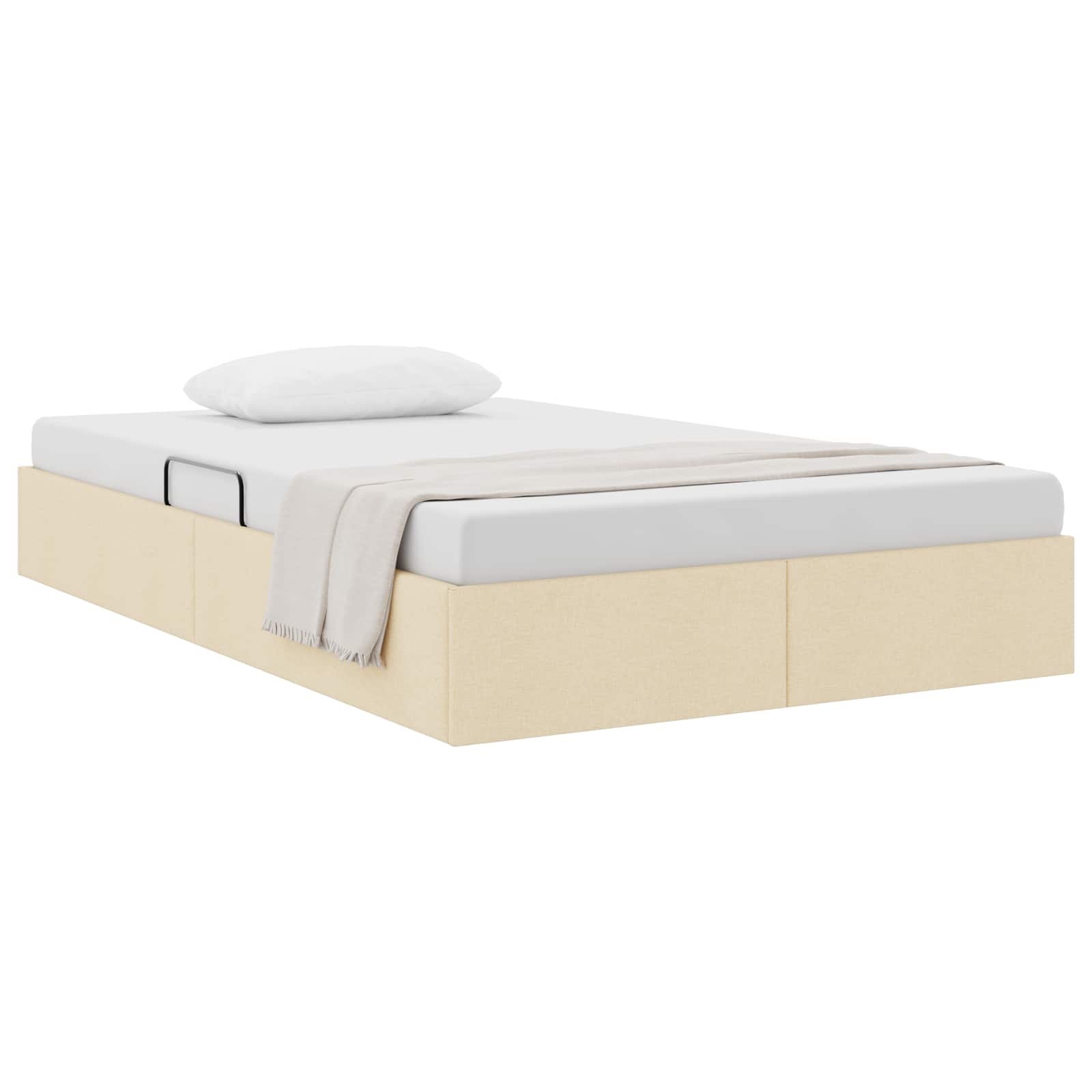 Κρεβάτι Οθωμανικού Τύπου με αποθήκευση Κρέμ 120 x 200 cm ύφασμα