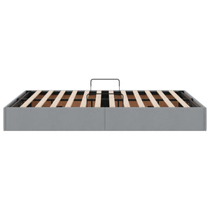 Κρεβάτι Οθωμανικού Τύπου Ανοιχτό γκρι 140 x 190 cm ύφασμα - Pakobazaar