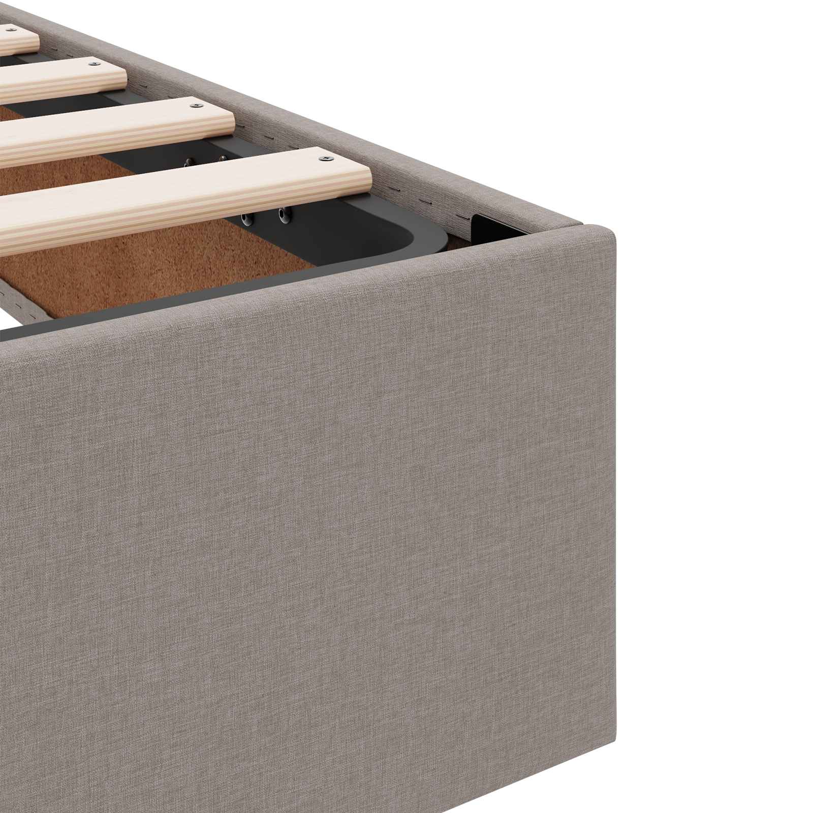 Κρεβάτι Οθωμανικού Τύπου Taupe 140 x 190 cm ύφασμα - Pakobazaar