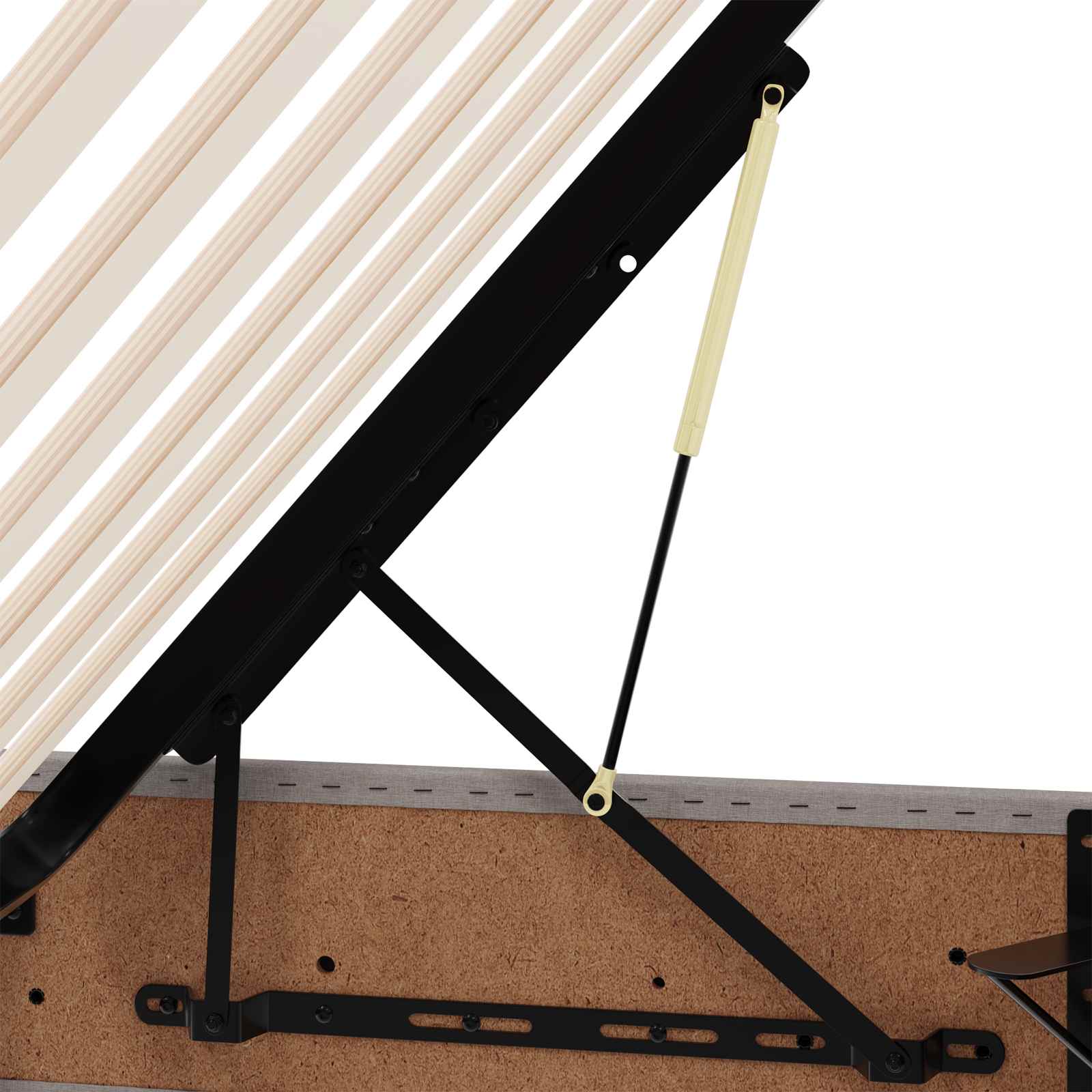 Κρεβάτι Οθωμανικού Τύπου Taupe 140 x 190 cm ύφασμα - Pakobazaar